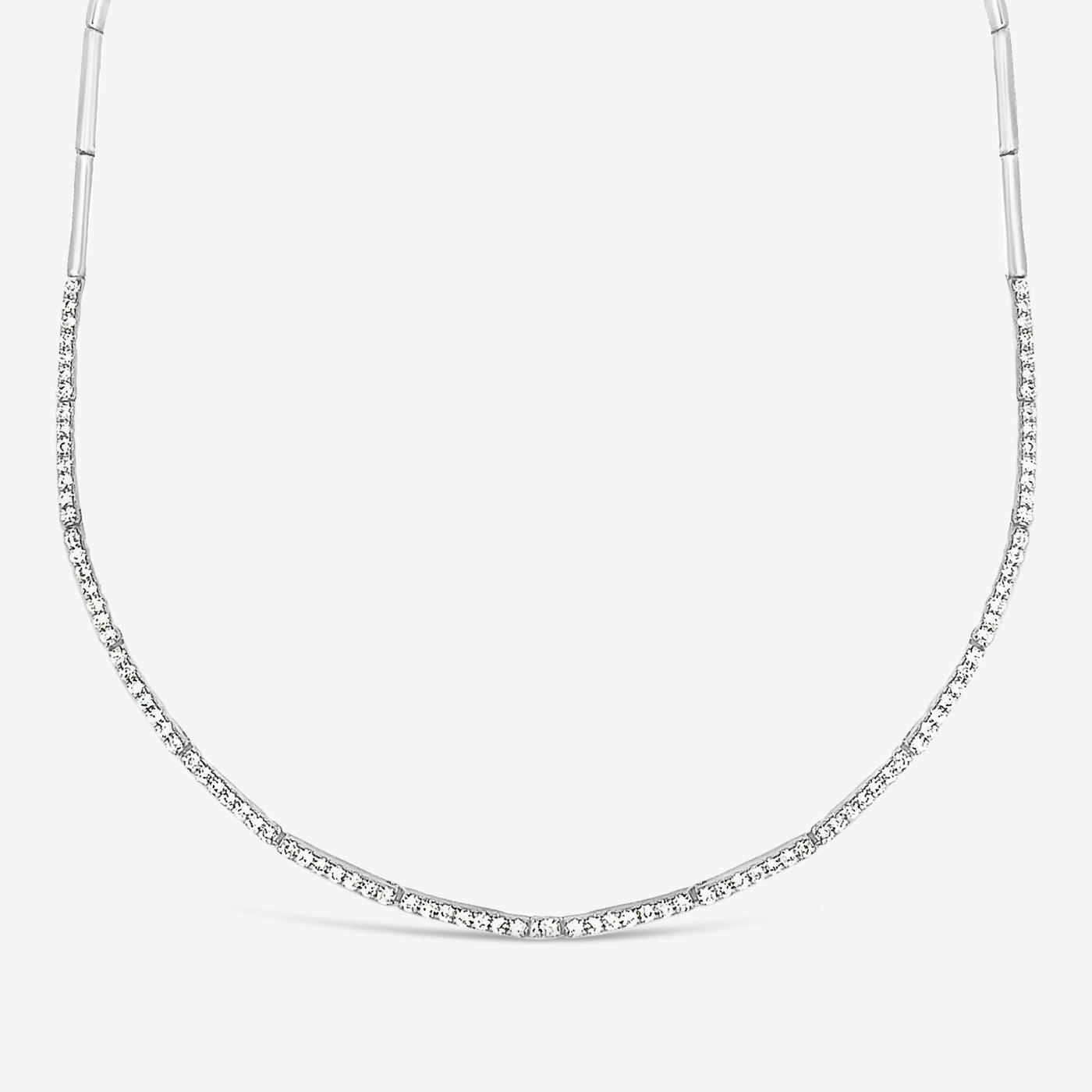 white gold flex bar diamond tennis necklace