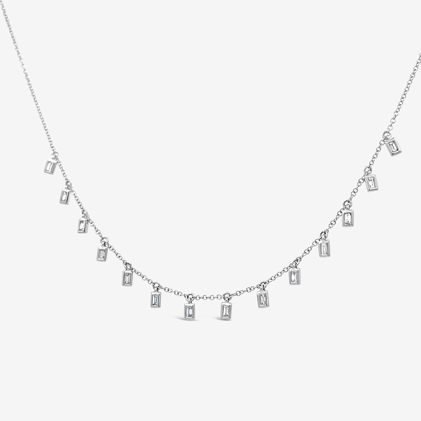 14 Drops By The Yard Baguette Diamond Necklace