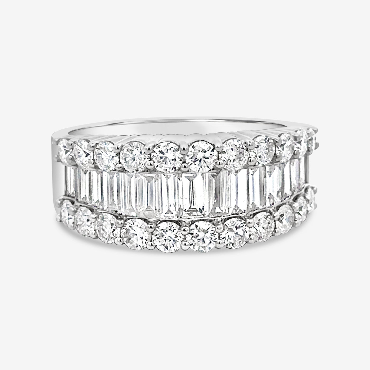 baguette and round diamond ring
