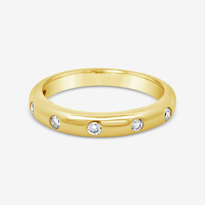 burnished diamond and gold ring