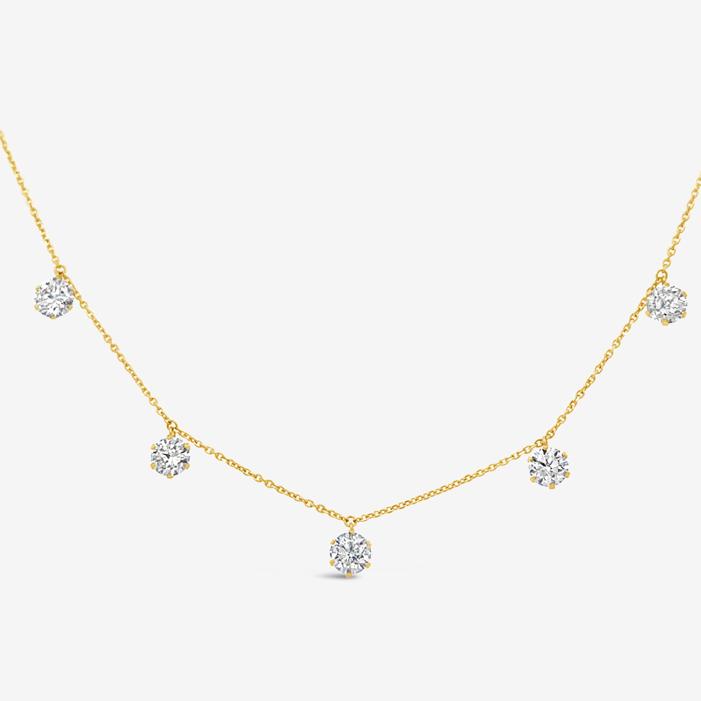 5 Drops By The Yard 2.55CT Diamond Necklace