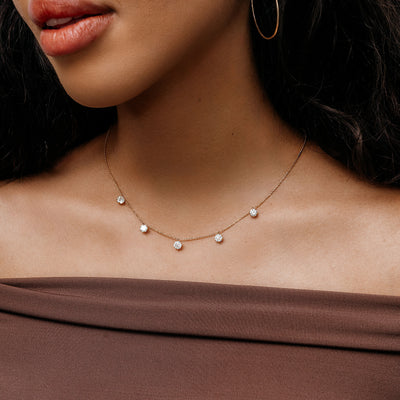 drops by the yard diamond necklace