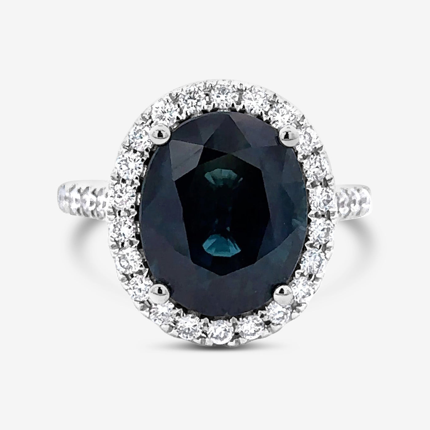 7.74ct Blue Sapphire & Diamond Ring