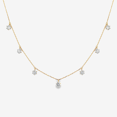 7 Drops By The Yard 1.45CT Diamond Necklace