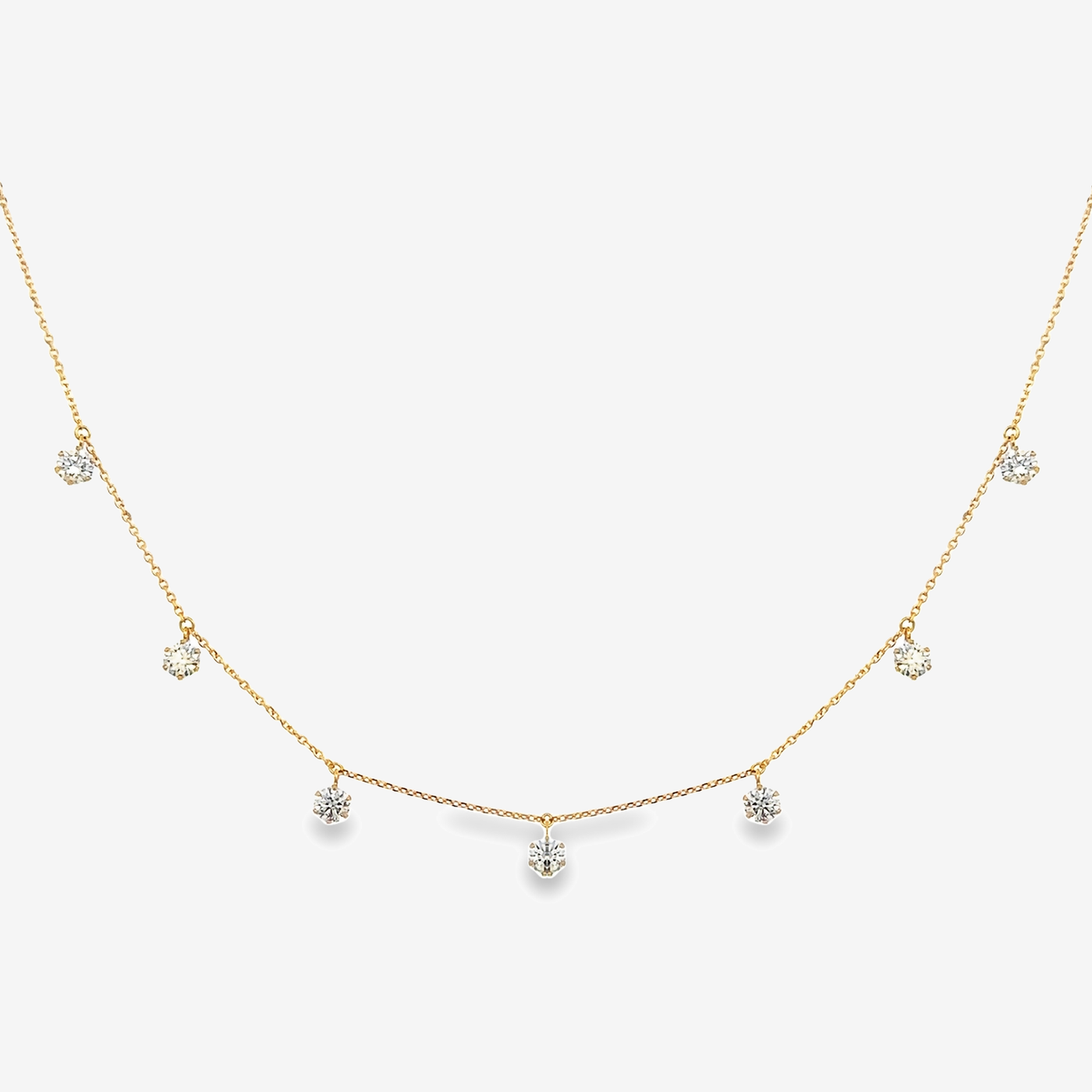 drops by the yard diamond station necklace