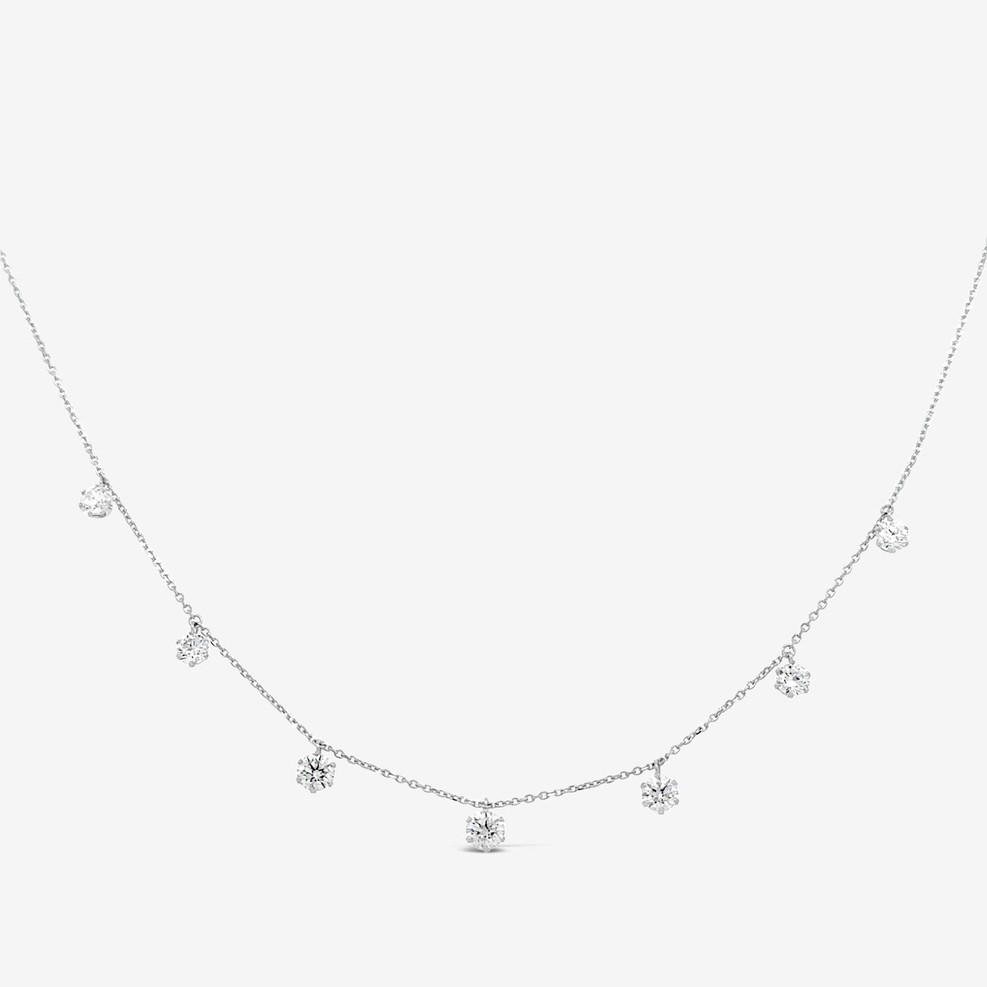 diamond and white gold drops by the yard necklace