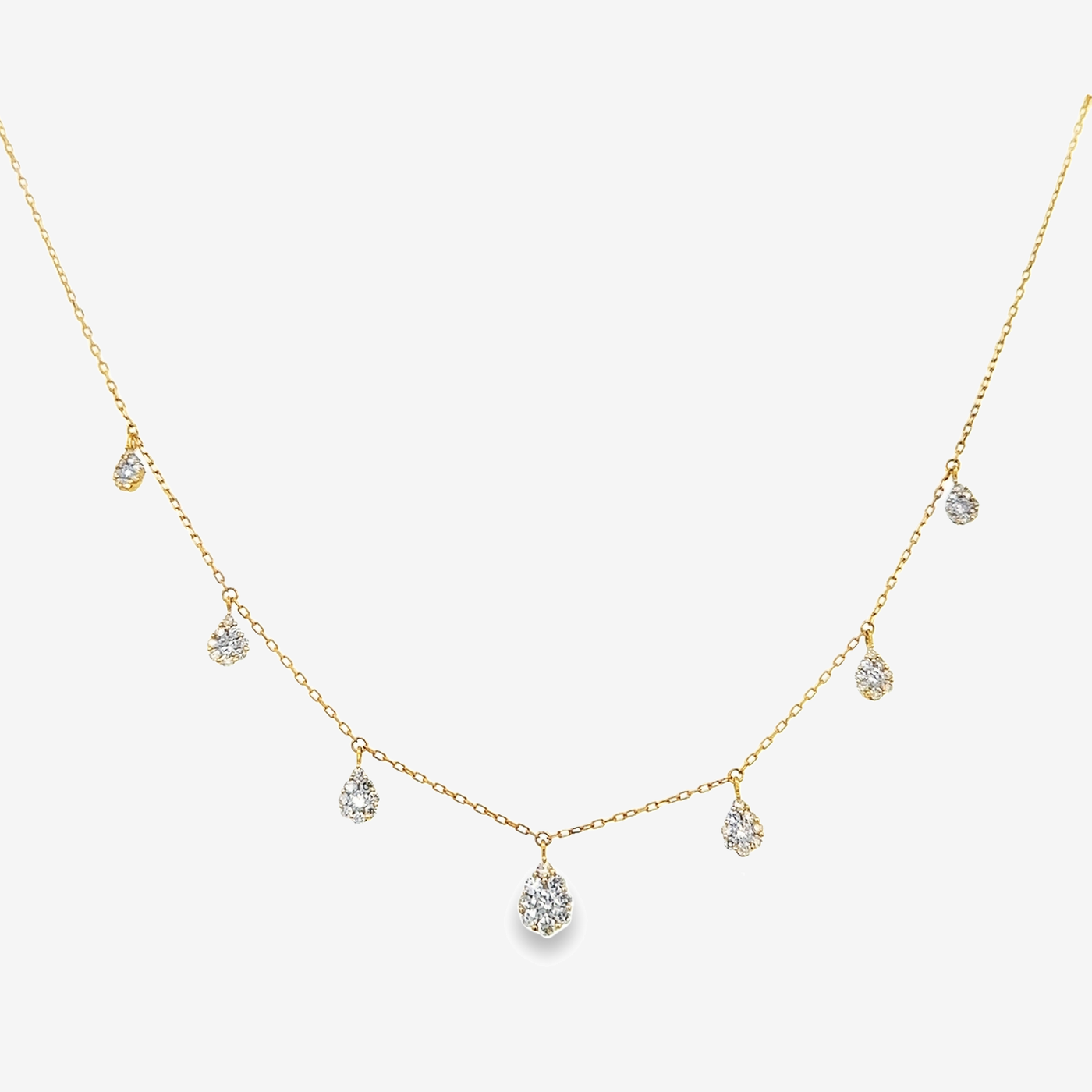 illusion diamond drops by the yard necklace