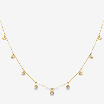 round diamond drops by the yard necklace
