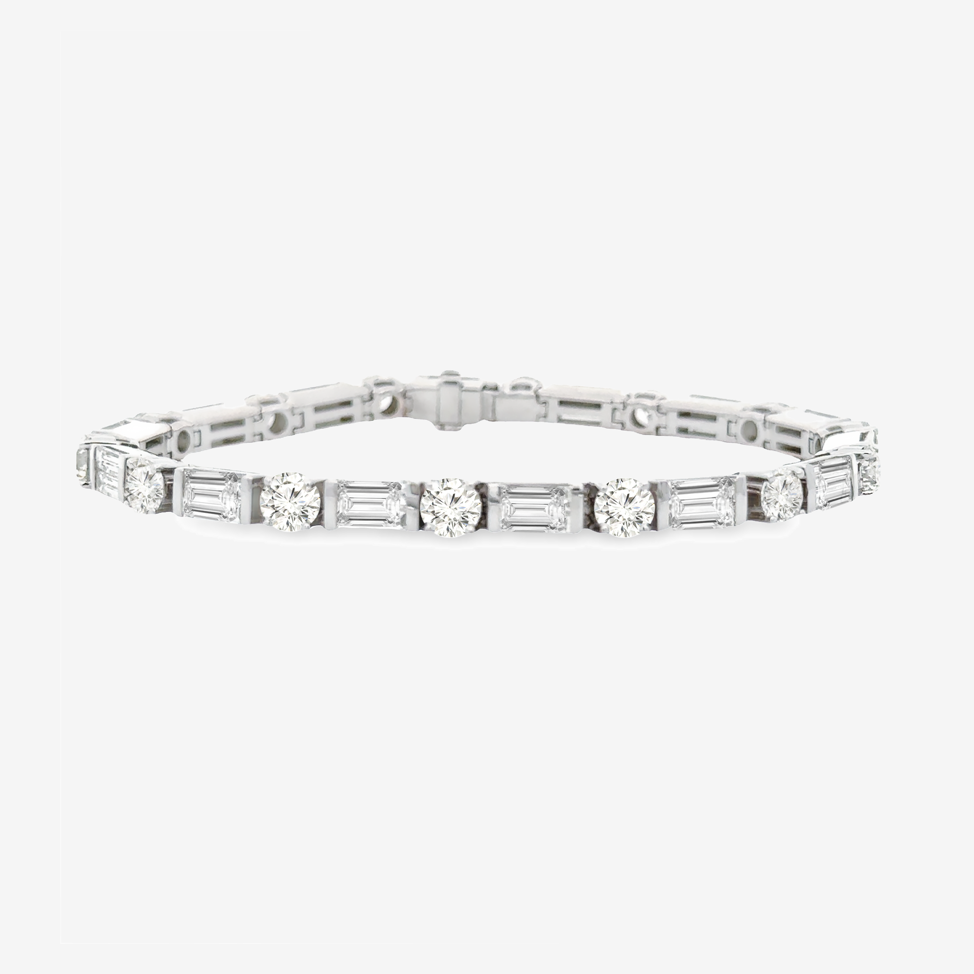 10.20ct Round Baguette Diamond Tennis Bracelet