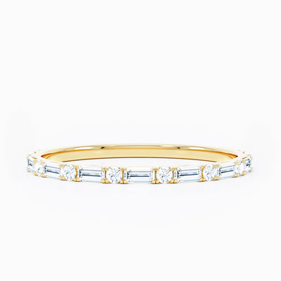 Baguette Round Stackable Wedding Band