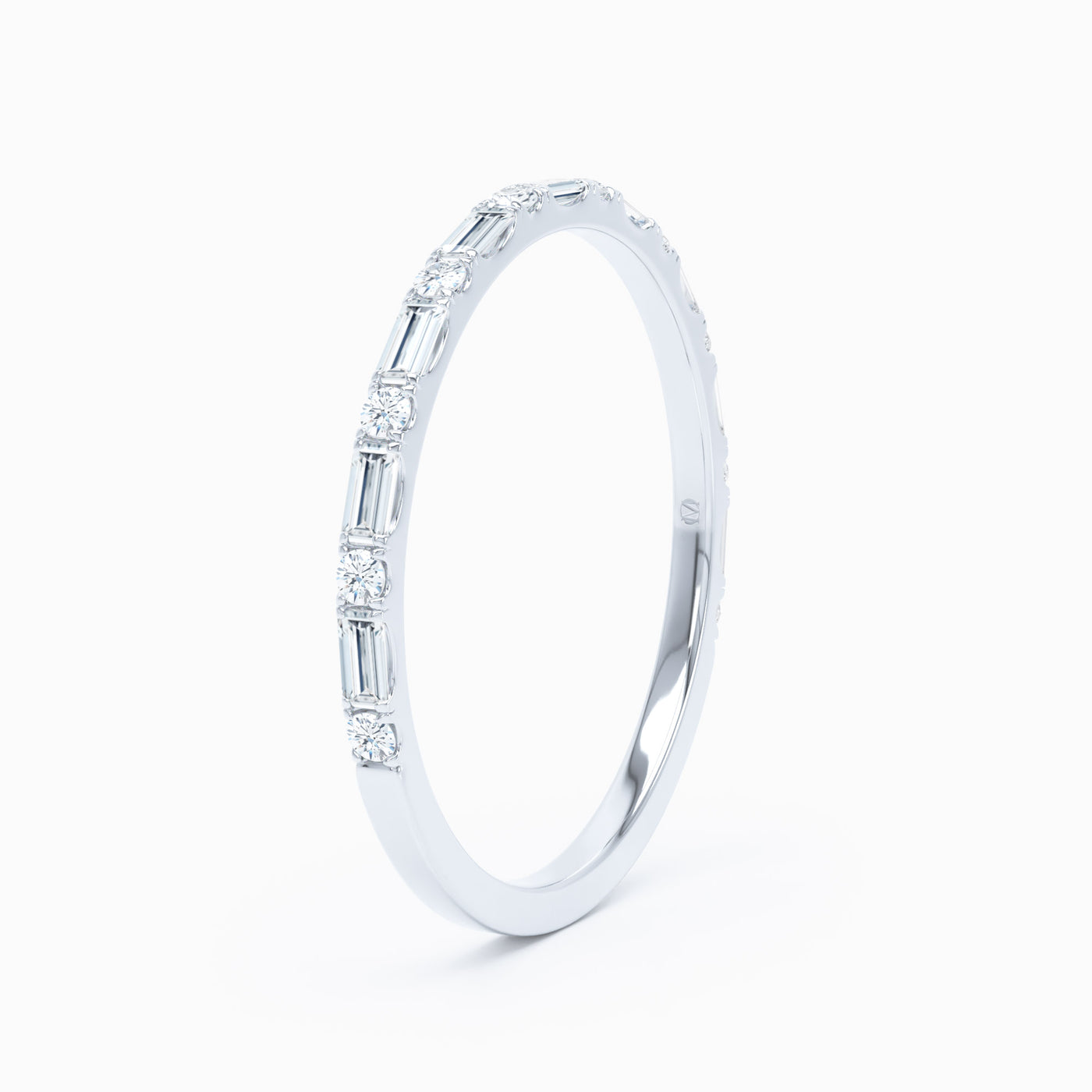 Baguette Round Stackable Wedding Band