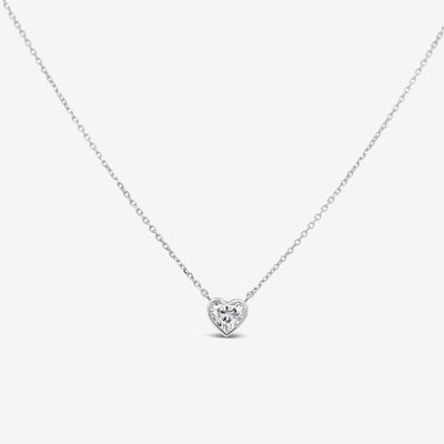 white gold heart shaped diamond necklace