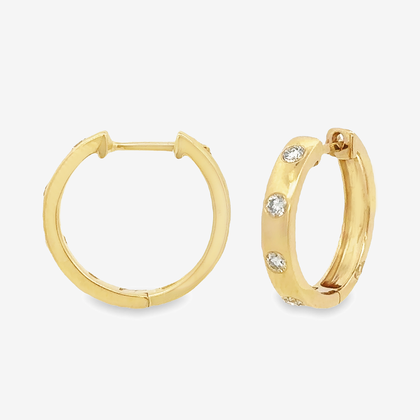burnished diamond hoop earrings