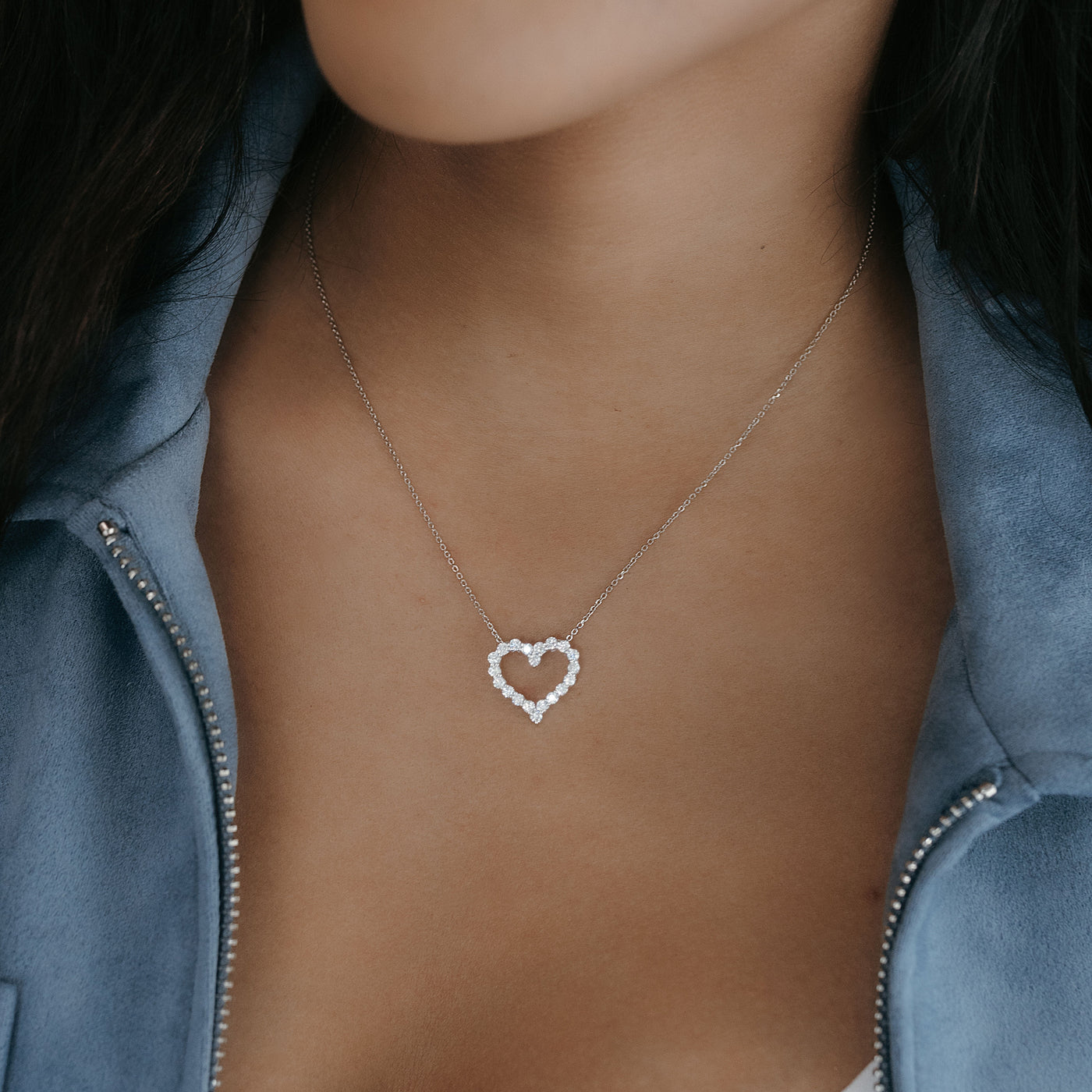 classic diamond heart necklace
