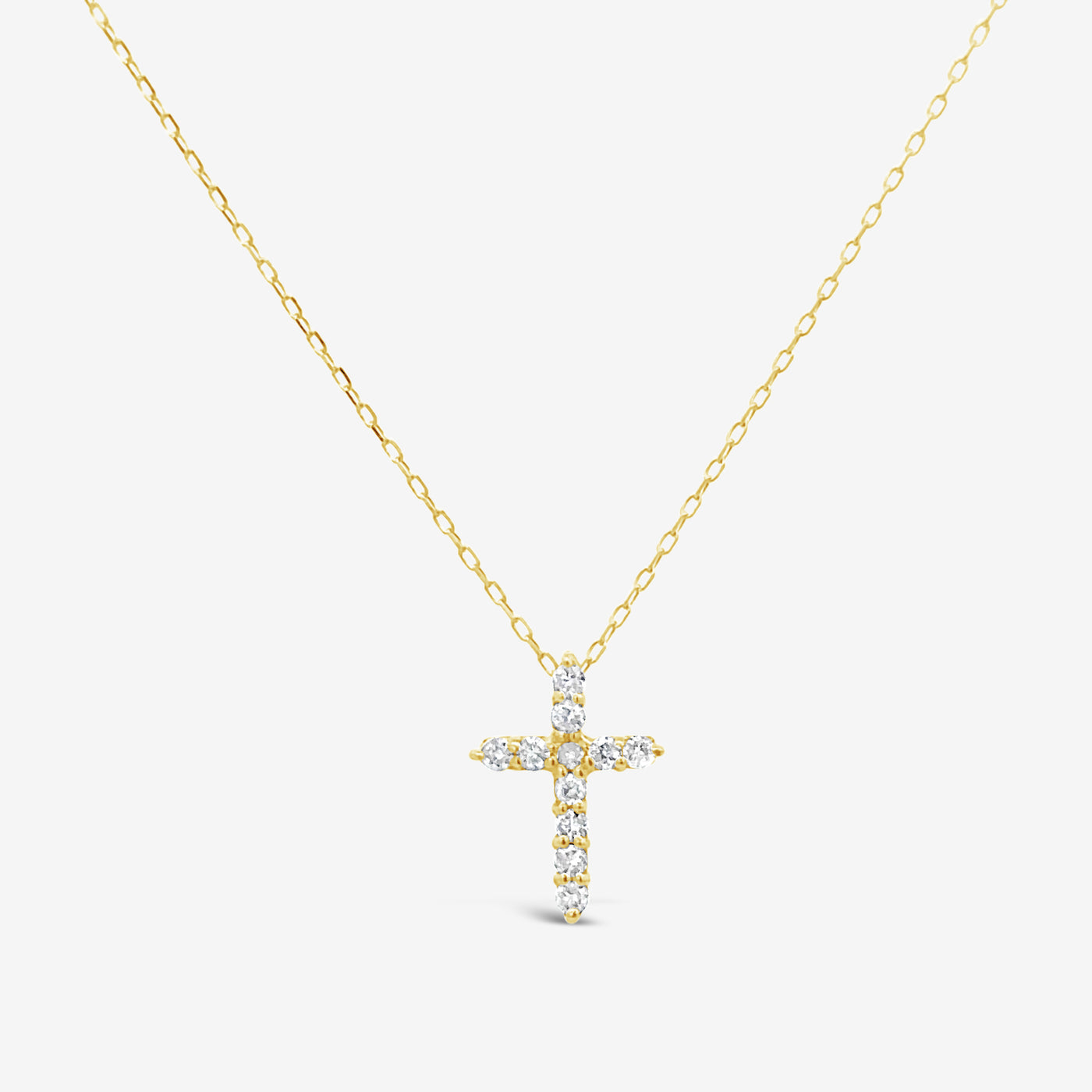 mini diamond cross necklace