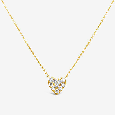 pave diamond heart necklace