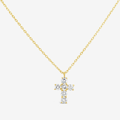 small diamond cross necklace