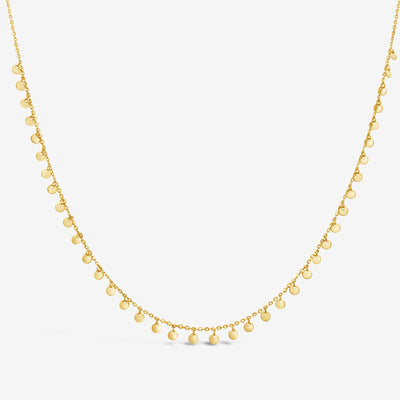 gold dangle disc necklace