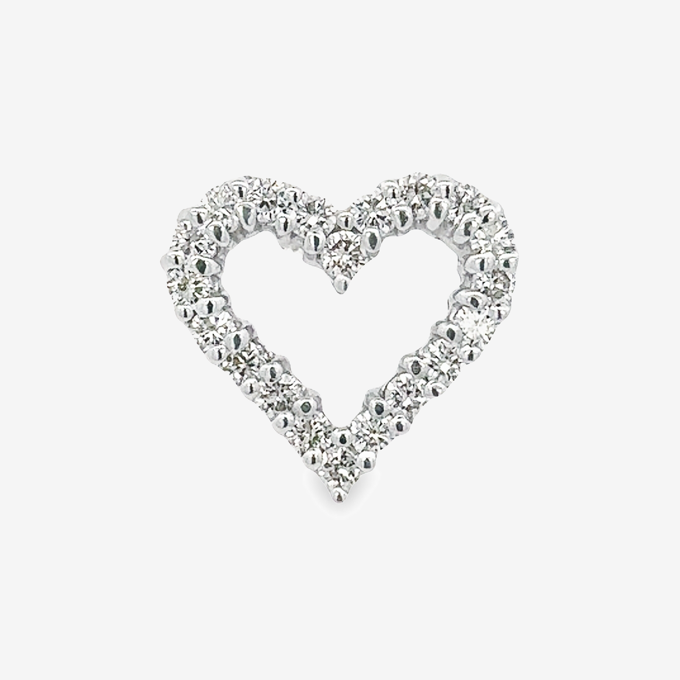 open diamond heart pendant