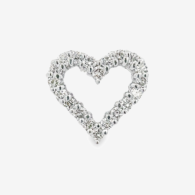 open diamond heart pendant