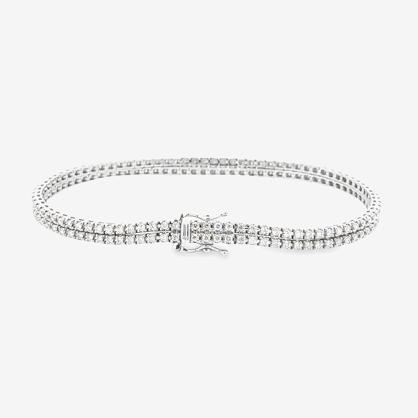 two row diamond tennis bracelet