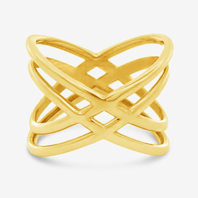 gold double x ring
