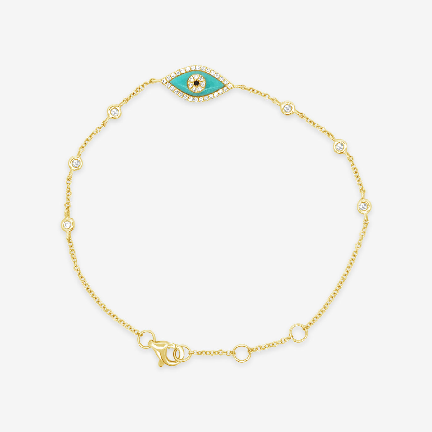 greek evil eye and diamond bracelet