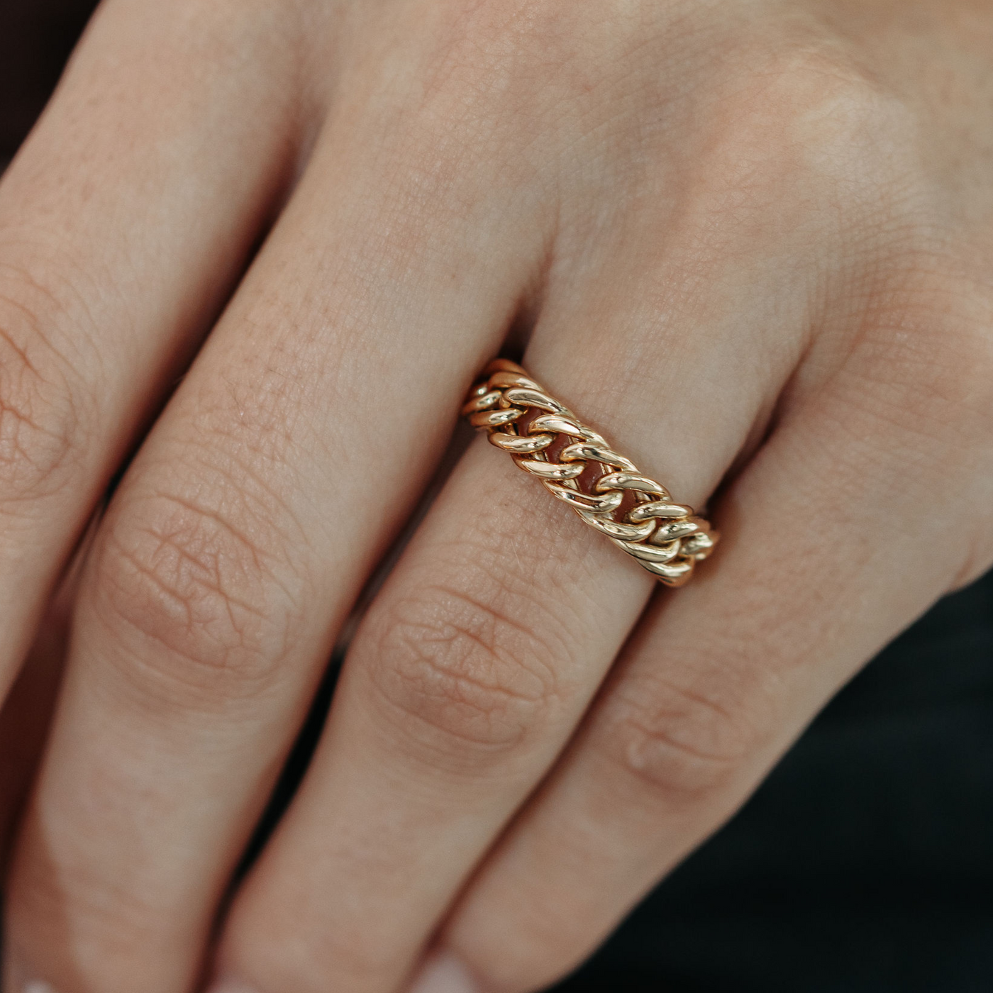 gold cuban link ring