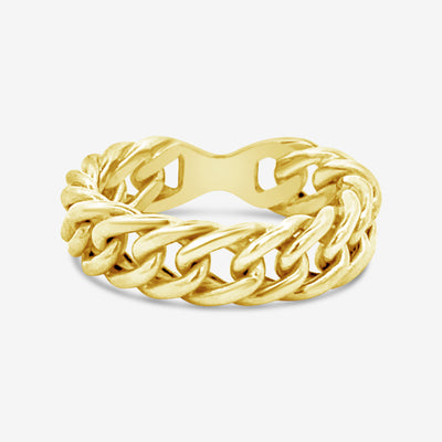 gold cuban link ring