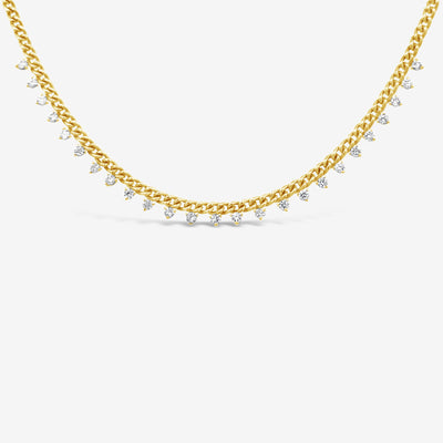 gold havana link and diamond drop necklace