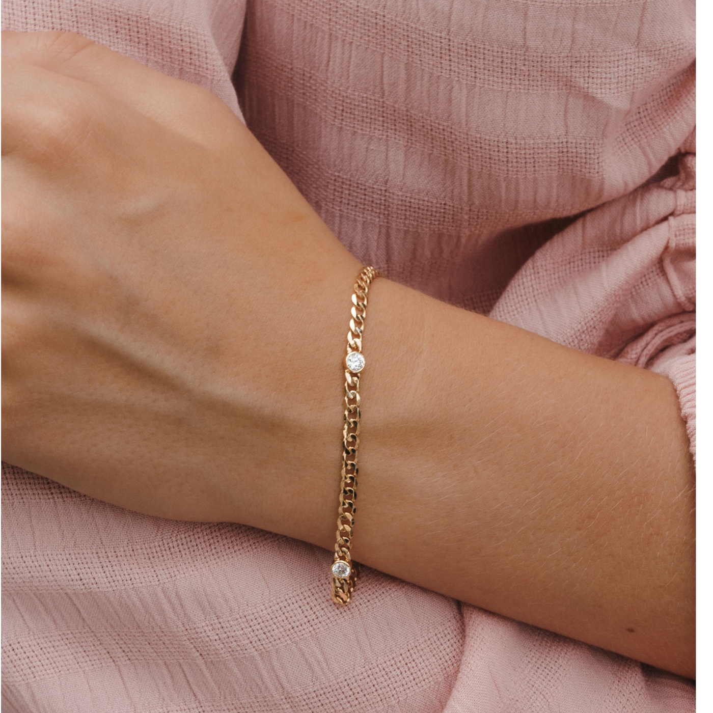 diamond and gold havana link bracelet