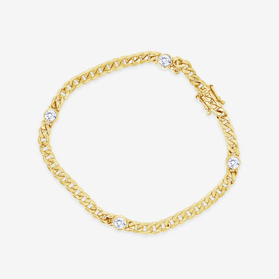 diamond and gold havana link bracelet