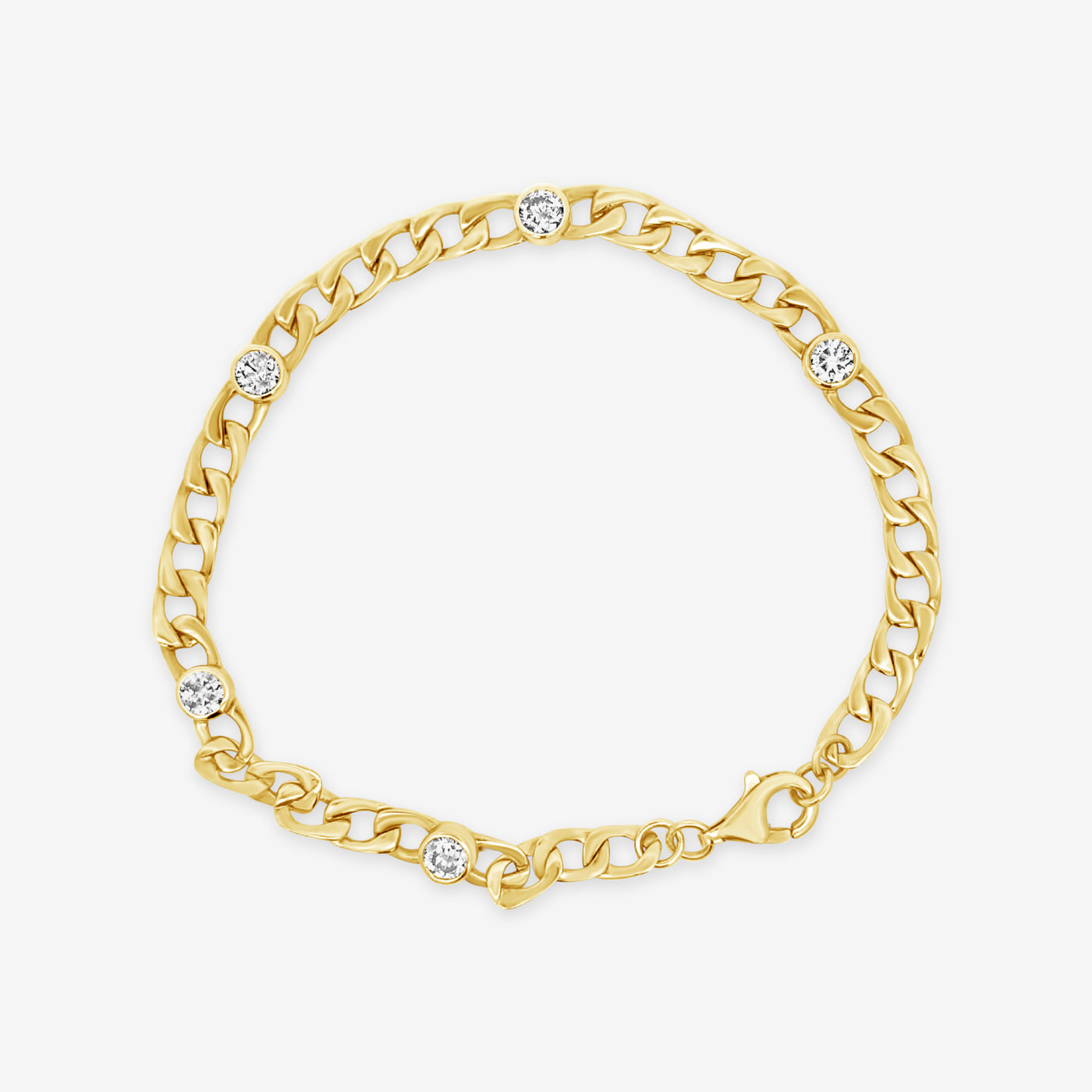 diamond and gold cuban link bracelet