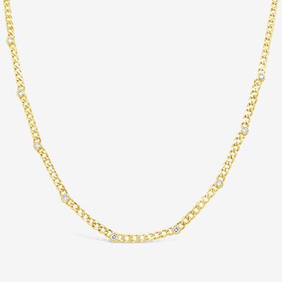 diamond and havana link chain necklace