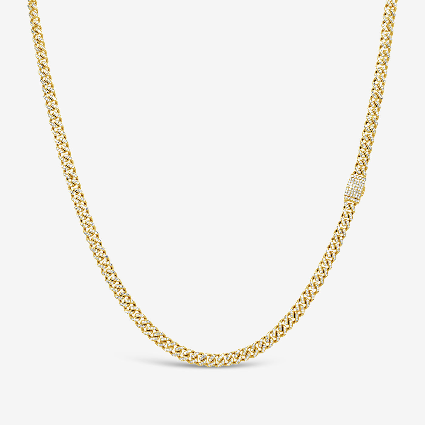 pave diamond slim havana link necklace
