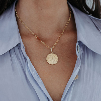 gold and diamond joan of arc medallion necklace