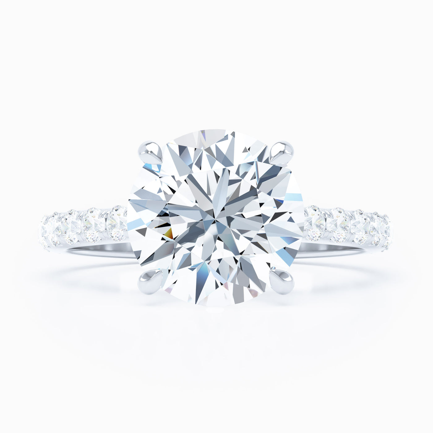 white gold round diamond engagement ring