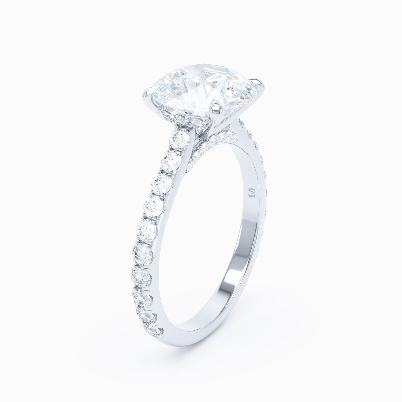 white gold round diamond engagement ring