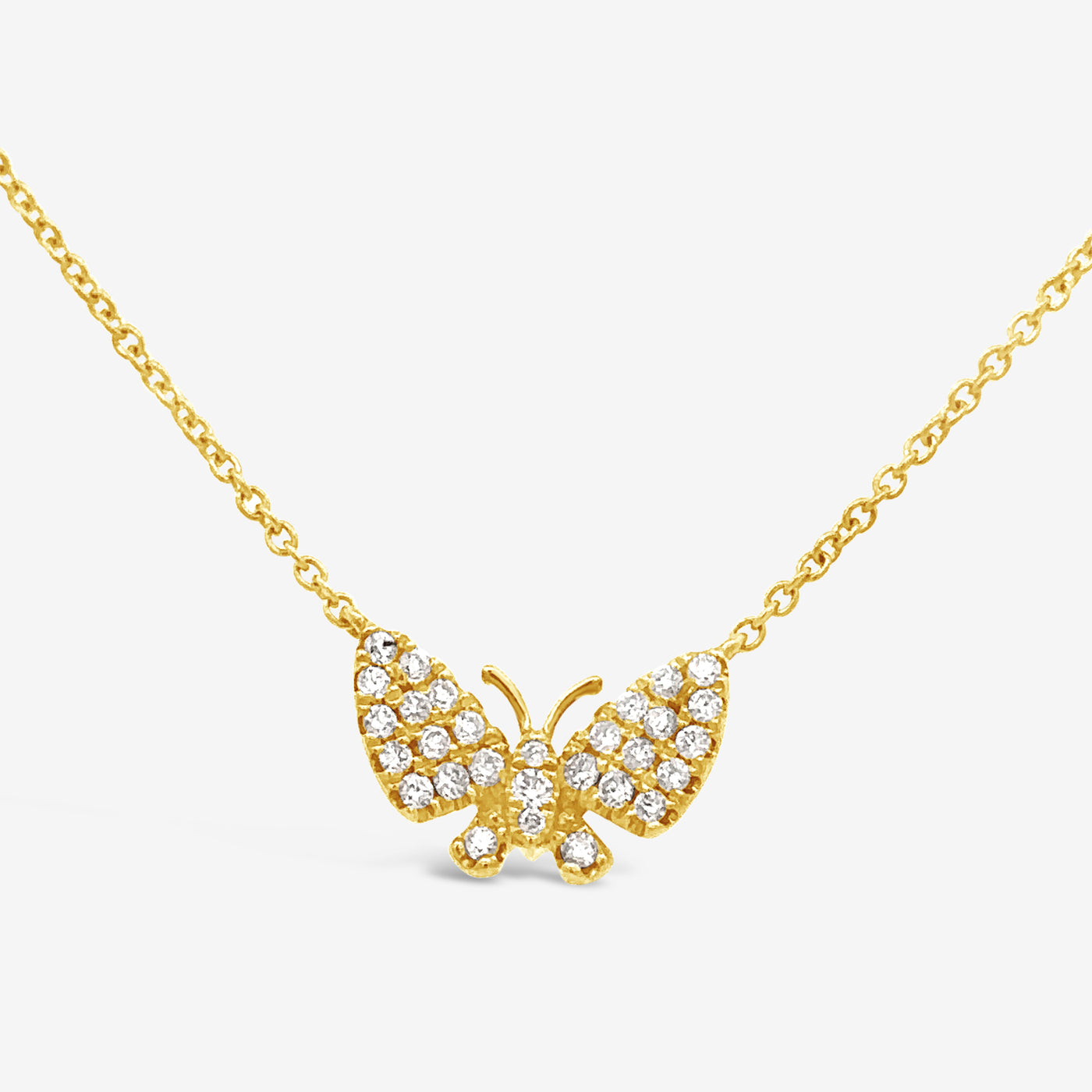 pave diamond butterfly necklace