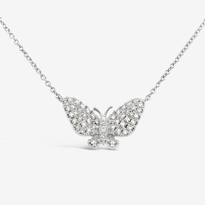 white gold pave diamond butterfly