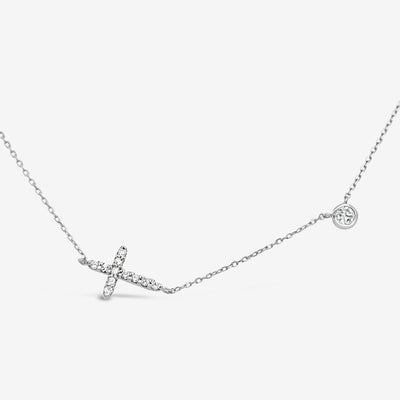 diamond and cross necklace north star