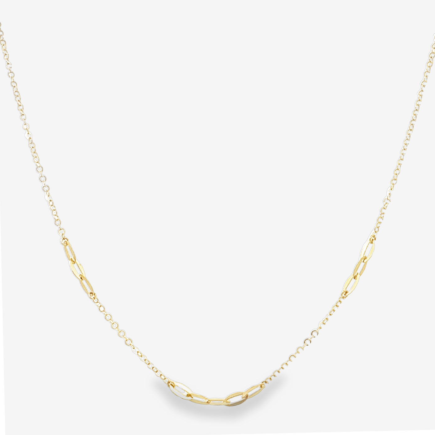 gold oval link station necklace