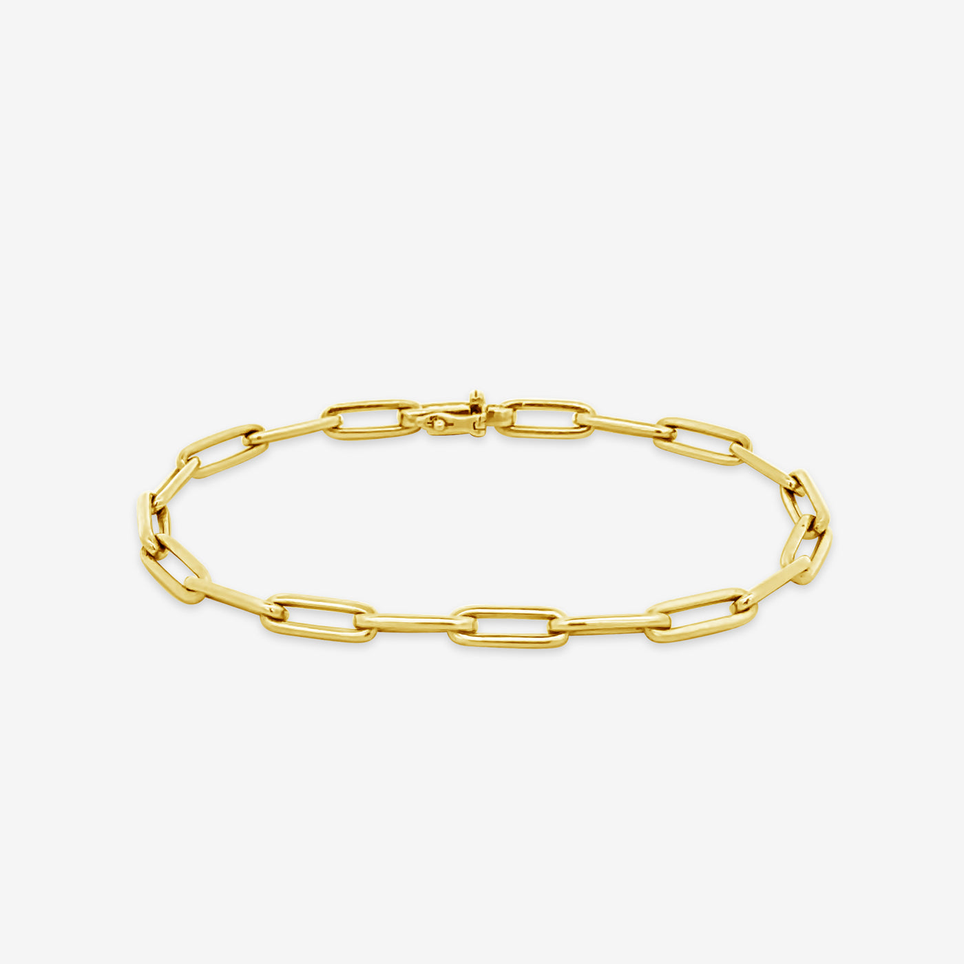 gold paperclip link bracelet