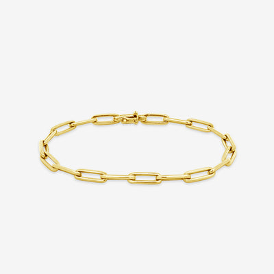gold paperclip link bracelet