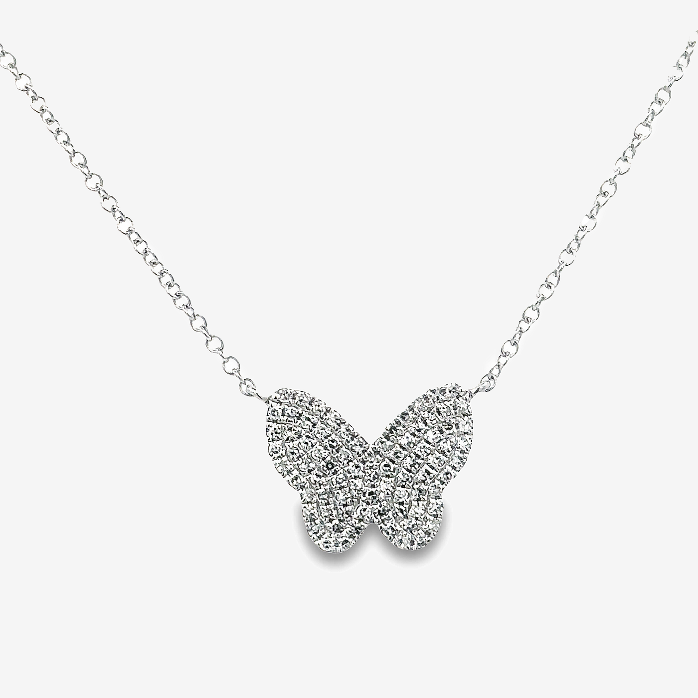 pave diamond butterfly necklace