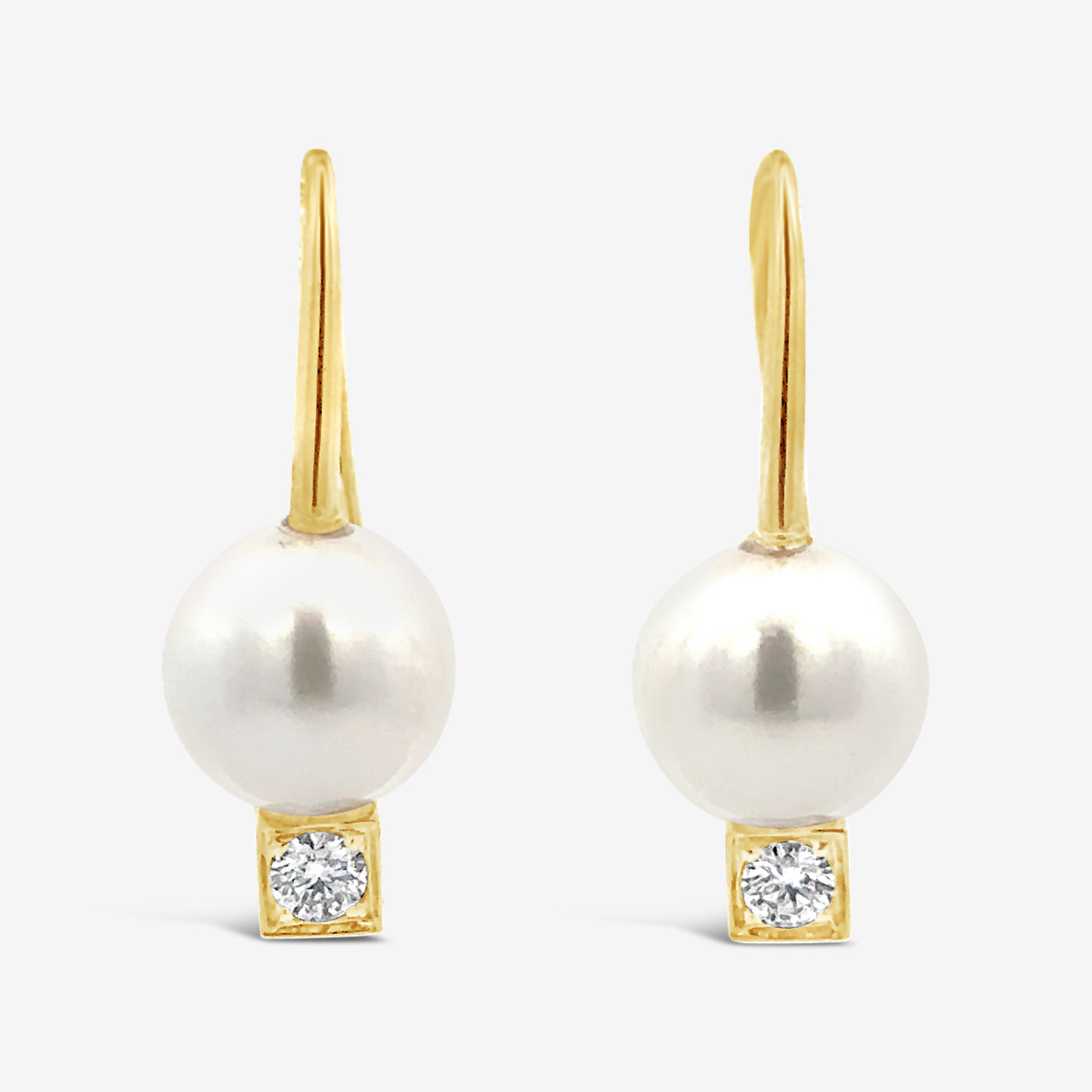 pearl and diamond drop earrings