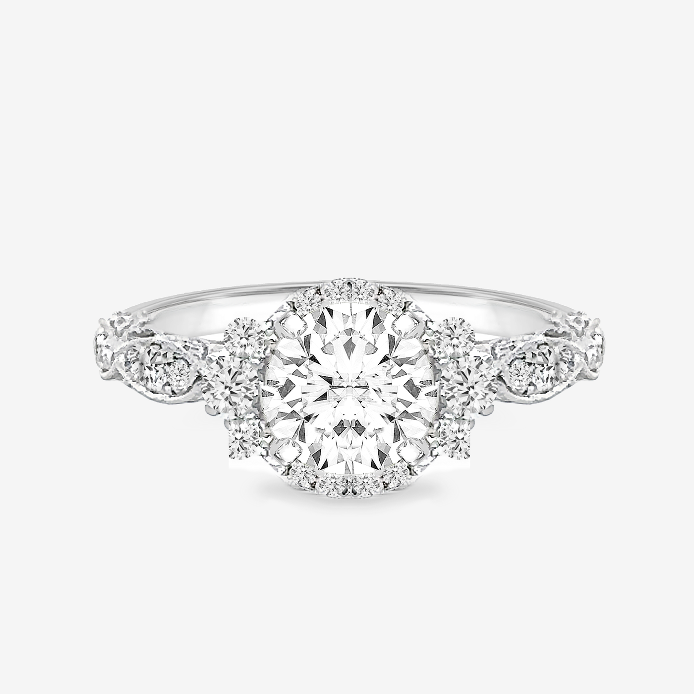 Preset 1.24CT Lab Grown Round Diamond Engagement Ring