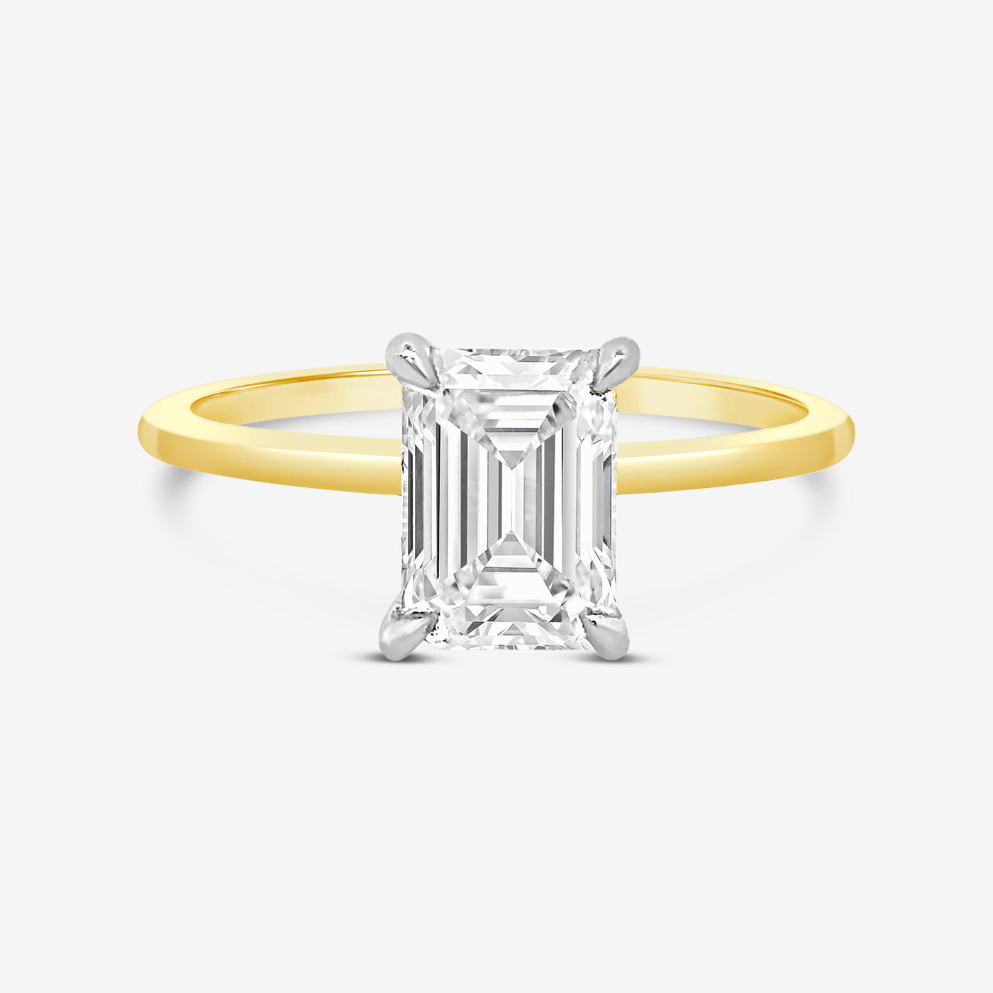 Preset 1.53CT Emerald Cut Lab Grown Diamond Engagement Ring