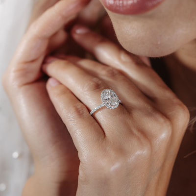Preset 1.60CT Lab Grown Oval Diamond Engagement Ring