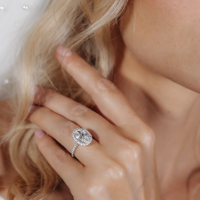 Preset 3.02CT Lab Grown Oval Diamond Engagement Ring